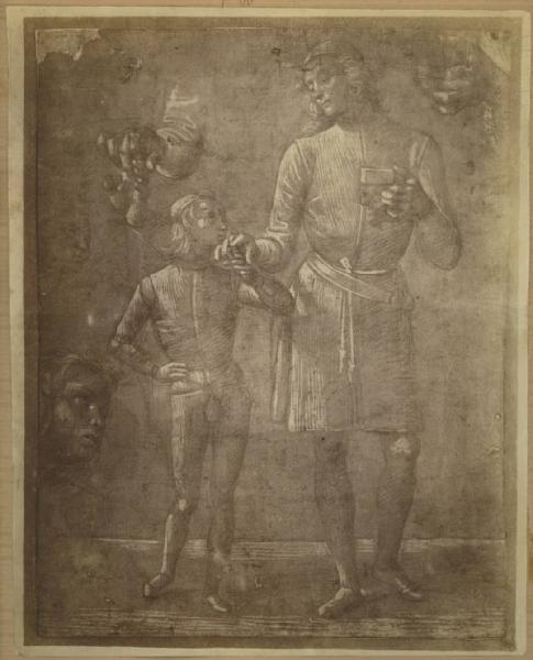 Vannucci, Pietro detto Perugino - Studio per Tobia e san Raffaele Arcangelo (Tobiolo e l'angelo) - Disegno - Oxford - Ashmolean Museum