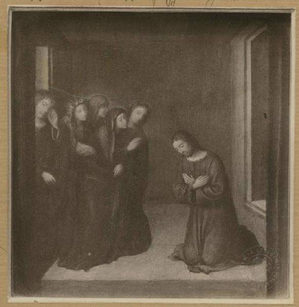 Anonimo parmense sec. XVI - Commiato di Cristo dalla Madonna - Dipinto su tavola