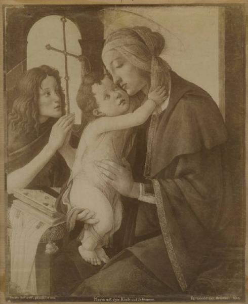 Botticelli, Sandro - Madonna con Bambino e San Giovannino - Dipinto - Tempera su tela - Dresda - Gemaldegalerie