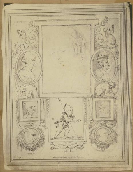 Vasari, Giorgio - Pagina del Libro dei Disegni con otto disegni di diversi artisti - Disegno - Vienna - Albertina