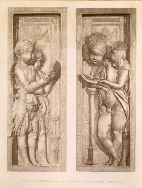 Donatello - Due coppie di angeli cantori con libro (formelle dell'Altare del Santo) - Scultura in bronzo - Rilievo - Padova - Basilica di Sant'Antonio (Basilica del Santo) - Altare