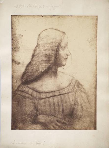 Leonardo da Vinci - Cartone del ritratto di Isabella D'Este - Disegno - Parigi - Louvre - Département des Arts graphiques