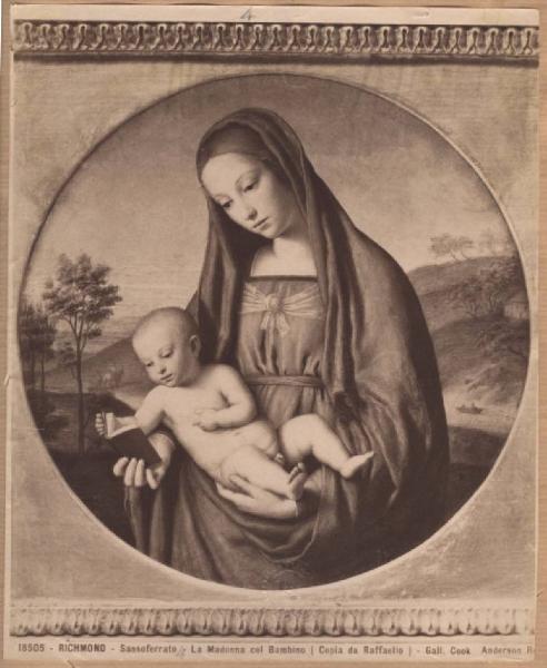 Salvi, Giovanni Battista detto Sassoferrato - Madonna con Bambino (copia da Raffello) - Dipinto - Olio su rame - Richmond, (Surrey) - Collezione Cook