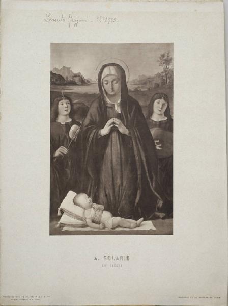 Solario, Andrea - Vergine in adorazione del Bambino e due angeli - Dipinto - Parigi - Collezione Sedelmeyer