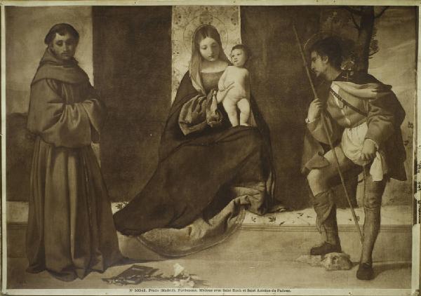 Vecellio, Tiziano - Madonna con Bambino con sant'Antonio da Padova e san Rocco - Dipinto - Olio su tela - Madrid - Prado