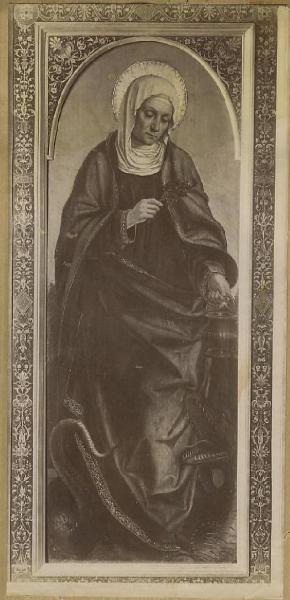 Ambrogio da Fossano (detto Bergognone) - Santa Marta di Betania (Polittico di san Bernardino, part.) - Dipinto su tavola - Bergamo