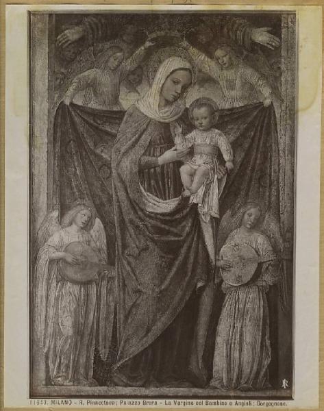 Ambrogio da Fossano detto Bergognone - Madonna con Bambino, quattro angeli e Dio Padre - Affresco trasportato su tela - Milano - Pinacoteca di Brera