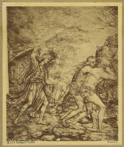 Luini, Bernardino - Cacciata dal Paradiso di Adamo ed Eva - Disegno - Venezia - Galleria dell'Accademia