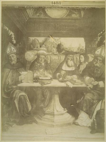 Sacchi, Pietro Francesco - Quattro Dottori della Chiesa e simboli dei quattro evangelisti - Dipinto su tela - Parigi - Museo del Louvre