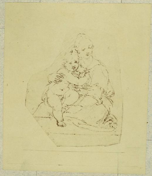 Cesare da Sesto - Studio per Madonna con Bambino (frammento) - Schizzo - Disegno