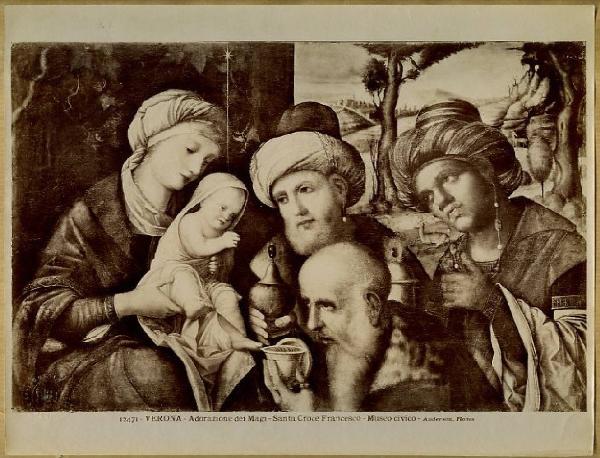 Rizzo, Francesco detto Rizzo da Santacroce (copia da Mantegna) - Adorazione dei Magi - Dipinto - Verona - Museo di Castelvecchio