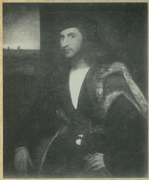 Cariani, Giovanni - Ritratto maschile (Ritratto di gentiluomo con pugnale) - Dipinto - Chatsworth - Devonshire Collection