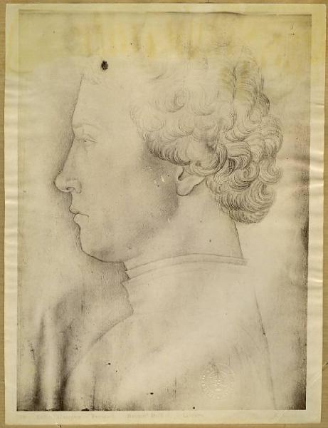 Bellini, Jacopo - Ritratto maschile di profilo - Disegno - Quaderno di schizzi - Parigi - Louvre - Département des Arts graphiques