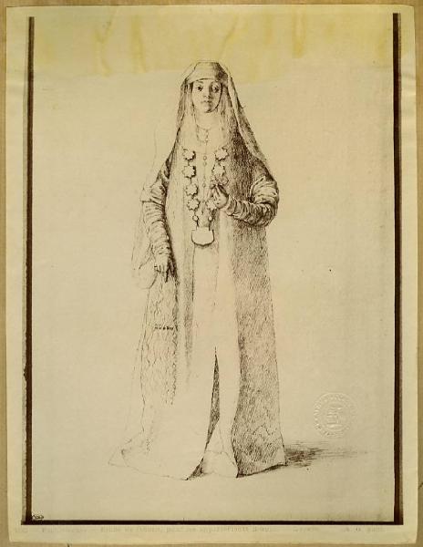Bellini, Gentile - Figura femminile in abiti orientali - Disegno - Parigi - Louvre - Département des Arts graphiques