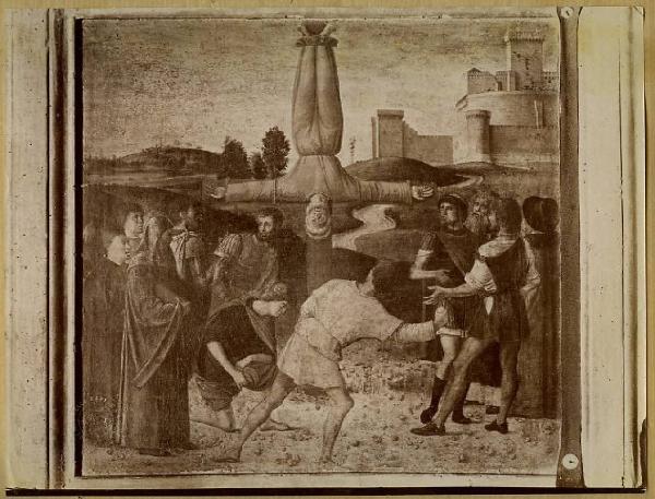 Bellini, Giovanni - Crocifissione di san Pietro - Scomparto di predella della Pala di Pesaro - Dipinto - Olio su tavola - Pesaro