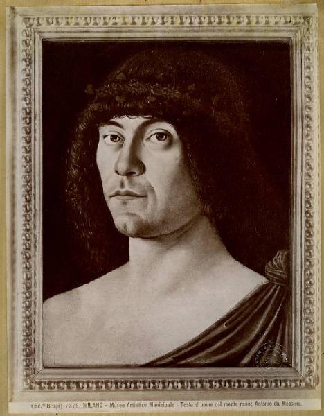 Bellini, Giovanni - Ritratto maschile (Ritratto di umanista) - Dipinto - Olio su tavola - Milano - Castello Sforzesco - Pinacoteca