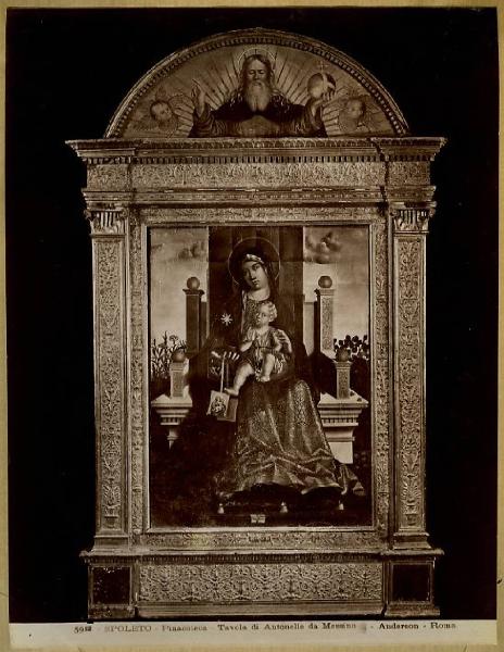 Saliba, Antonello de - Madonna con Bambino in trono - Dipinto - Spoleto - Pinacoteca