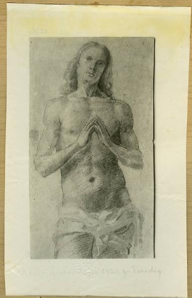 Artista belliniano fine sec. XV inizio sec. XVI - Studio per una figura di Cristo - Disegno