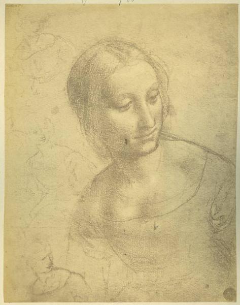 Cesare da Sesto - Studio per Madonna - Figura femminile e tre schizzi - Disegno - Venezia - Galleria dell'Accademia