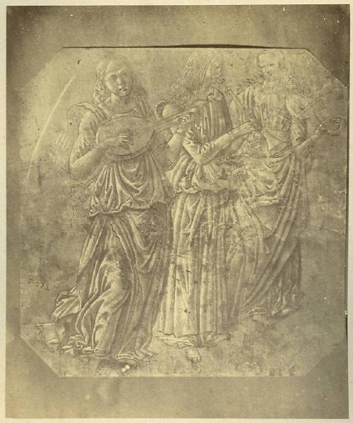 Bartolomeo di Giovanni (Alunno di Benozzo) - Tre angeli musicanti - Disegno - Firenze - Uffizi - Gabinetto dei Disegni e delle Stampe