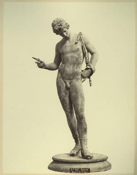 Figura maschile in piedi (Narciso?) - Scultura in bronzo - Napoli - Museo Archeologico Nazionale