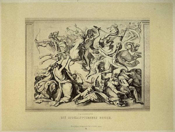 Cornelius, Peter von (copia da?) - I cavaleri dell'Apocalisse - Incisione