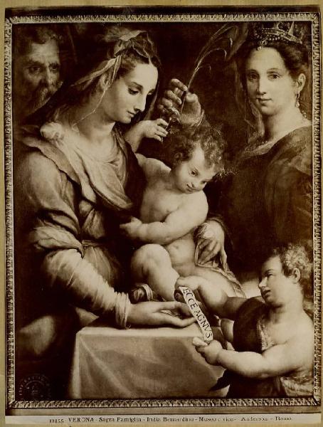 Fontana, Prospero - Sacra Famiglia con san Giovannino e una santa martire - Dipinto - Olio su tela - Verona - Museo Civico (Museo di Castelvecchio)