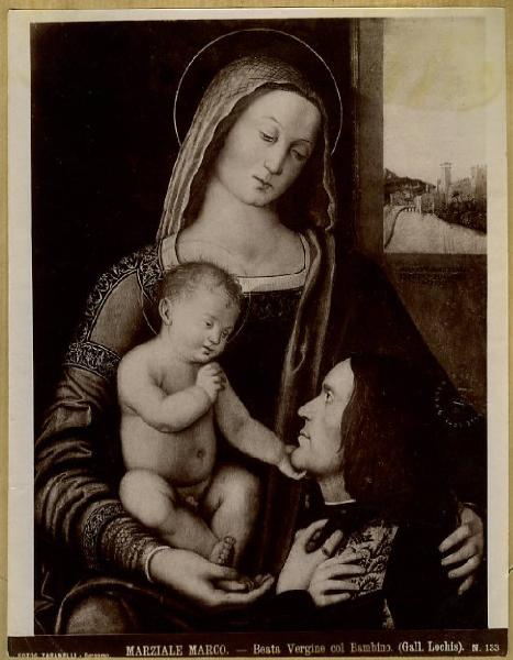 Marziale, Marco - Madonna con Bambino e donatore - Dipinto - Olio su tavola - Bergamo - Accademia Carrara