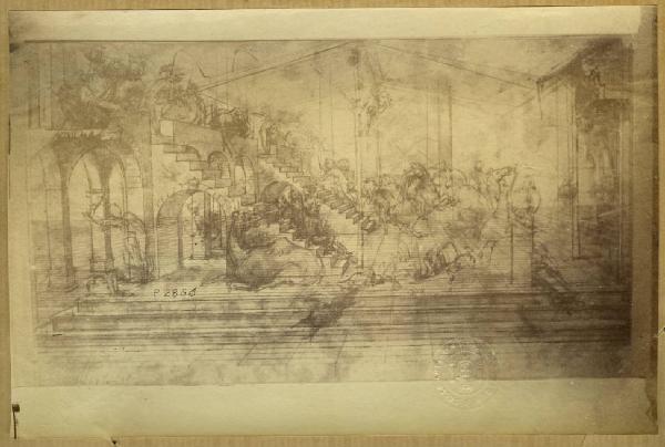 Leonardo da Vinci - Studio per l'Adorazione dei Magi - Disegno - Firenze - Uffizi - Gabinetto dei Disegni e delle Stampe