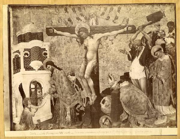 Bellechose, Henri - Comunione, Crocifissione di Cristo e martirio di san Denis - Tavola di San Denis - Dipinto - Parigi - Louvre