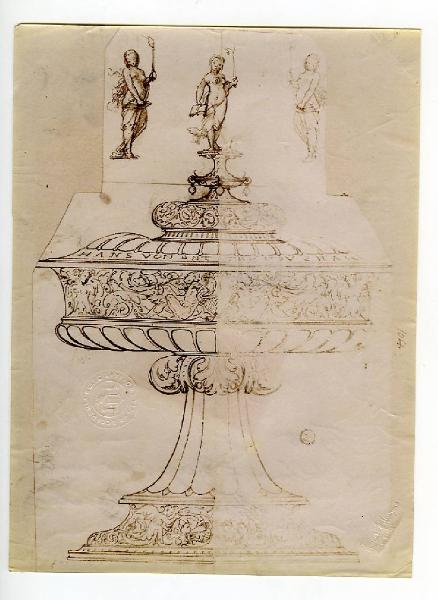 Holbein, Hans il Giovane - Progetto per coppa decorata - Disegno - Basilea - Kunstmuseum - Kupferstichkabinett