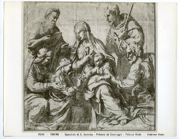 Pippi, Giulio detto Giulio Romano - Matrimonio mistico di santa Caterina - Disegno - Torino - Boblioteca Reale