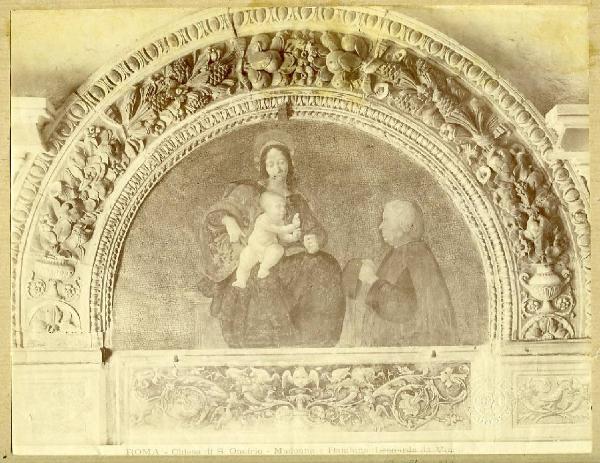 Cesare da Sesto - Madonna con Bambino e donatore - Affresco - Roma - Convento di Sant'Onofrio al Gianicolo