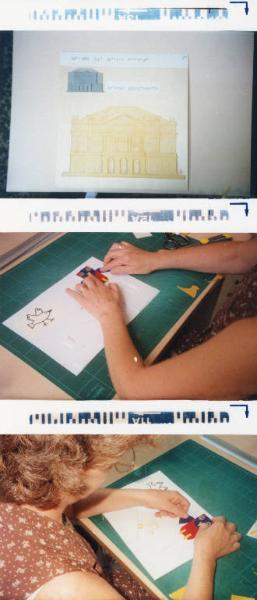 Istituto dei Ciechi di Milano - Interno - Centro trascrizioni stampa braille e ingrandita - Costruzione di tavole in rilievo - Lavoro manuale