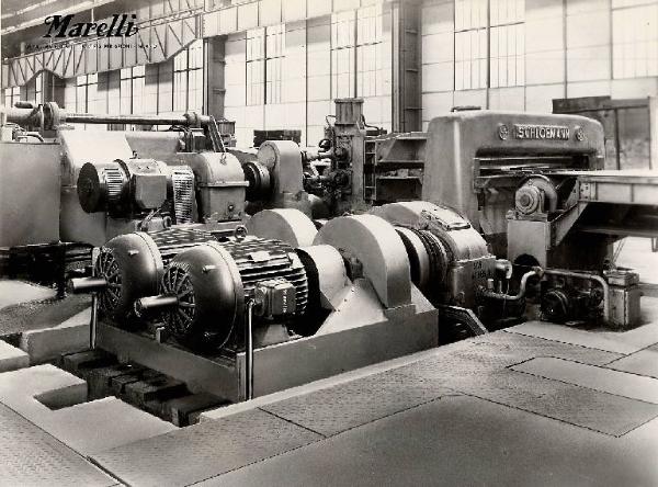 Ferriere piemontesi (FIAT) - Impianto cesoiatura lamiera Schloemann - Motori di azionamento della Ercole Marelli