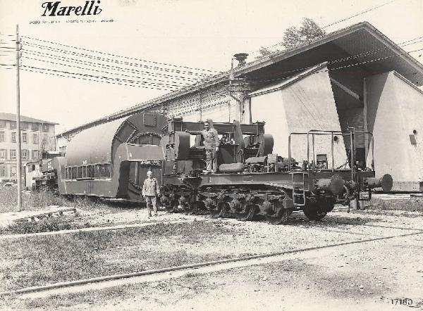 Ercole Marelli (Società) - Turboalternatore per la Centrale termoelettrica di Genova della Edison Volta - Trasporto su carro speciale