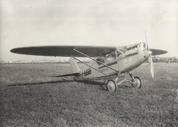Ernesto Breda (Società) - Aereo monoplano biposto da turismo ed addestramento I-AAAN tipo Breda Ba.15 S