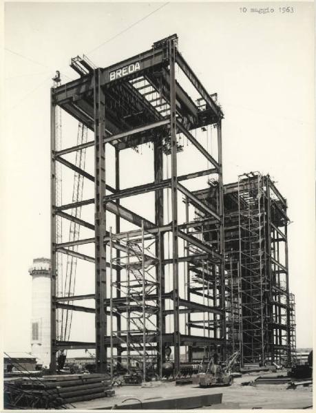 Portovesme - Centrale termoelettrica dell'ENEL - Generatori di vapore tipo Babcock & Wilcox - Montaggio