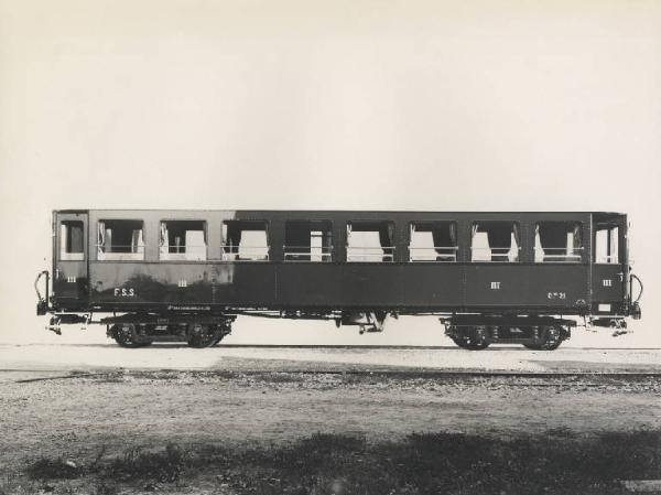 Ernesto Breda (Società) - Carrozza ferroviaria Cz 21 di terza classe per le Ferrovie Settentrionali Sarde (FSS)