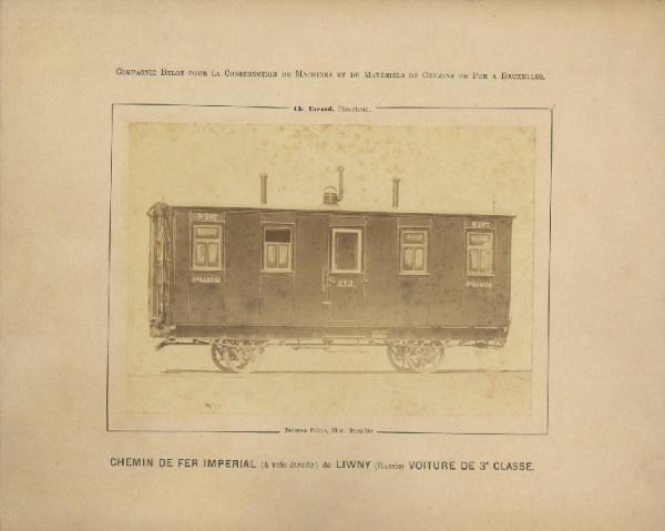 Compagnie Belge pour la Construction de Machines et de Materiels de Chemins de Fer a Bruxelles - Carrozza ferroviaria per la Ferrovia Imperiale di Liwny