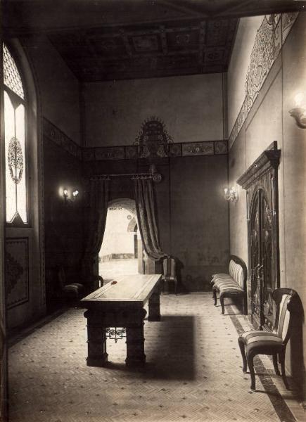 Veduta architettonica - padiglione espositivo dell'Italia all'Esposizione delle Arti Decorative - Parigi 1925 - particolare - interno