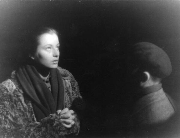 Set del film "Giacomo l'idealista" - Regia Alberto Lattuada - 1943 - Il regista Alberto Lattuada e l'attrice Marina Berti