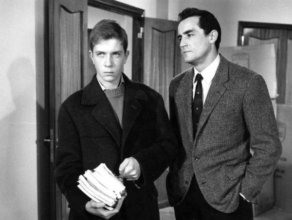Scena del film "Anima nera" - Regia Roberto Rossellini - 1962 - Gli attori Tony Brown e Vittorio Gassman