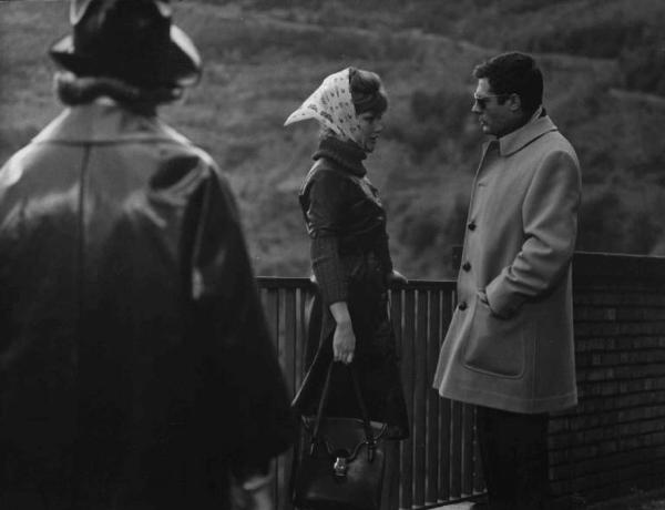 Scena del film "L'assassino" - Regia Elio Petri - 1961 - Gli attori Cristina Gajoni e Marcello Mastroianni