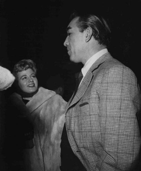 "Attila" - Regia Pietro Francisci - 1954 - Gli attori Shelley Winters e Anthony Quinn alla prima cinematografica del film