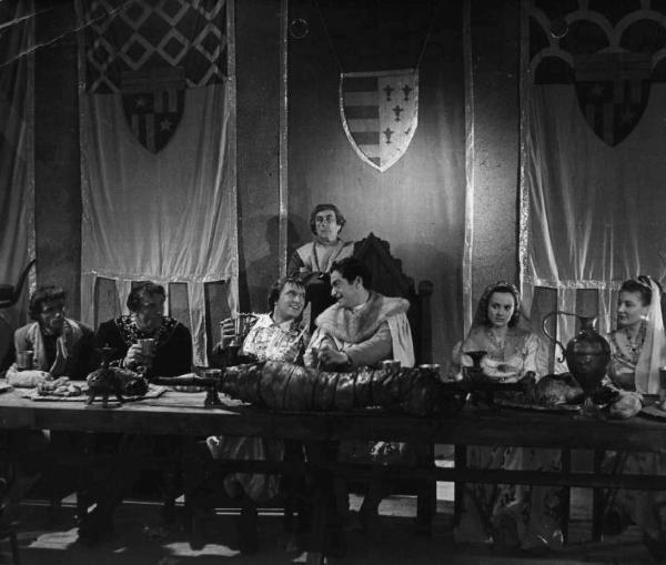 Scena del film "Il capitano di Venezia" - Gianni Puccini - 1952 - L'attore Andrea Checchi e attori non identificati