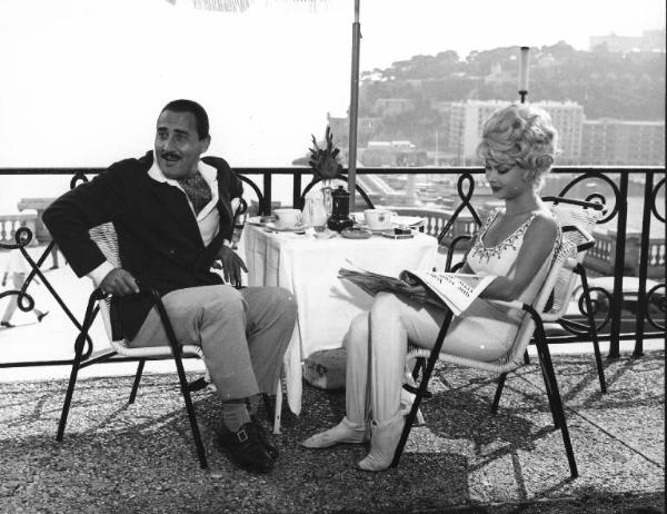 Set del film "Crimen" - Regia Mario Camerini- 1960 - Alberto Sordi e Dorian Gray