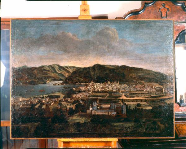 "Disegno della città di Como" / Sul margine a sinistra del dipinto è riconoscibile Villa Gallia