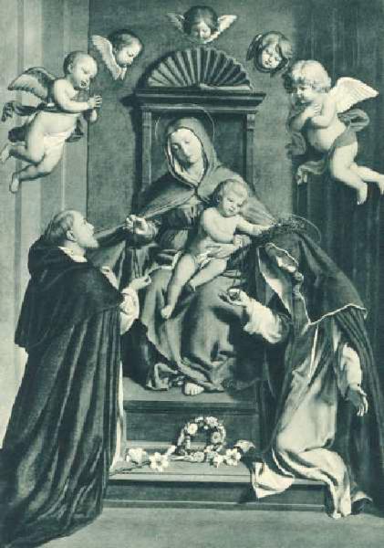 Dipinto - La Madonna del Rosario - Sassoferrato - Roma - Chiesa di S. Sabina