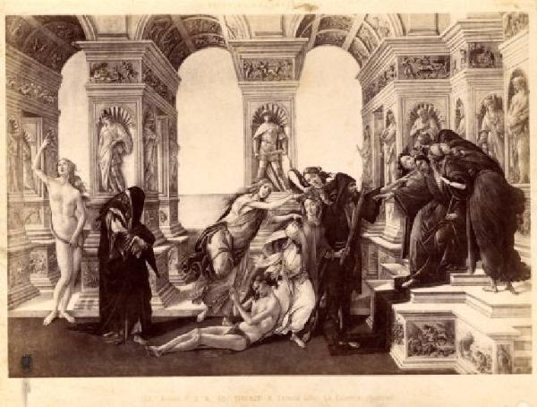 Dipinto - Allegoria della Calunnia - Sandro Botticelli - Firenze - Galleria degli Uffizi